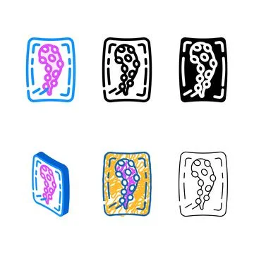 Octopus set tentacles package color icon vector Stock Illustration
