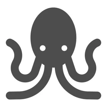 Octopus solid icon, aquatic animals concept, poulpe sign on white background Stock Illustration
