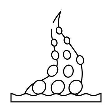 Octopus tentacles line icon vector illustration Stock Illustration
