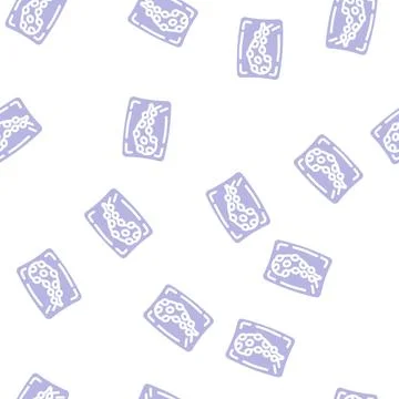 Octopus tentacles package glyph vector seamless pattern Stock Illustration