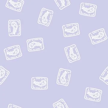 Octopus tentacles package line vector seamless pattern Stock Illustration