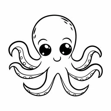 Octopus Vector Illustration Cute Flat Design Cle (1) vector illustration de.. Stock Illustration