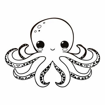 Octopus Vector Illustration Cute Flat Design Cle vector illustration design 6 Stock Illustration