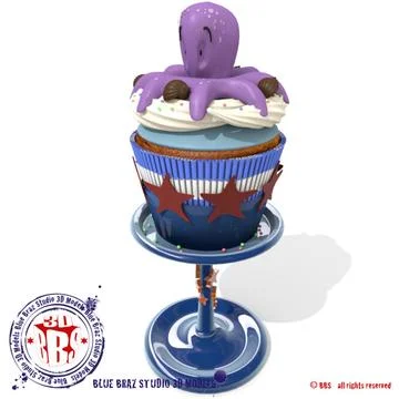 Octopussy cupcake 3D Model
