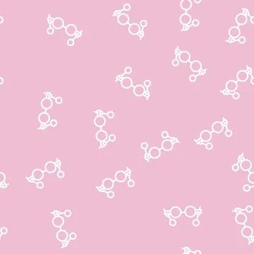 Ocular glasses optical line vector seamless pattern Illustrazione stock