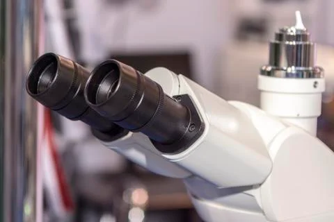 Ocular microscope close-up Stock Photos