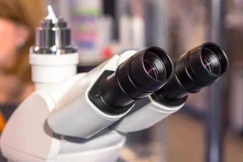 Ocular microscope close-up Stock Photos