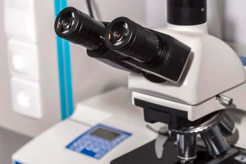 Ocular microscope close-up Stock Photos