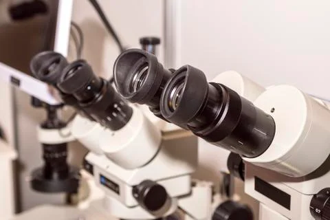 Ocular microscope close-up Stock Photos