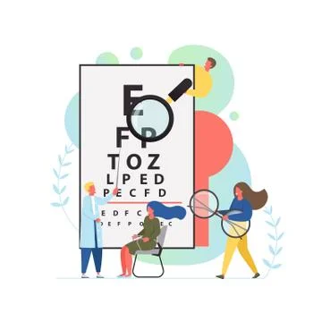 Oculist concept vector flat style design illustration Stock Illustration