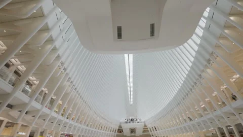 Oculus Interior at World Trade Center, New-York, USA Video stock 342413630