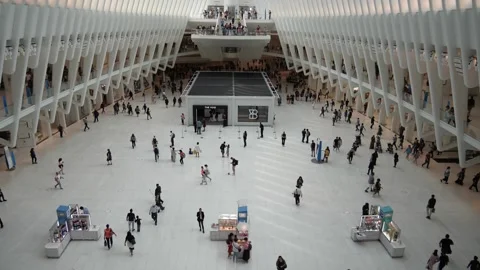 The Oculus NYC people walking 2 Video stock 137718681