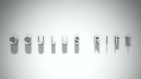 Oculus rift 3D title animation with shadows on a white background Stock Footage 296929785