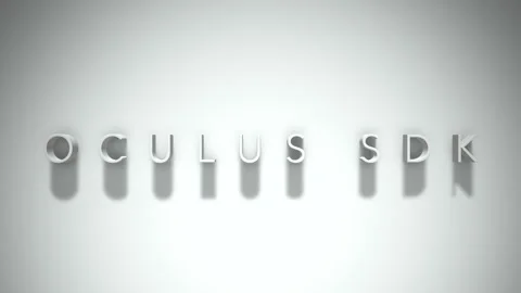 Oculus sdk 3D title animation with shadows on a white background Stock Footage 296929792