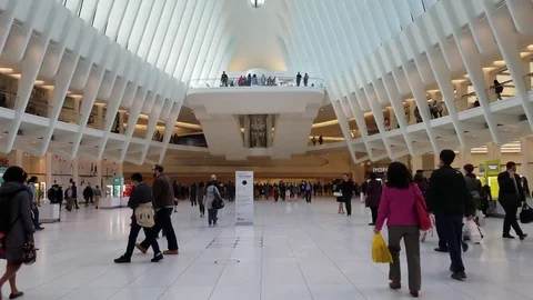 Oculus Train Station New York Passengers Stock Footage 76320011