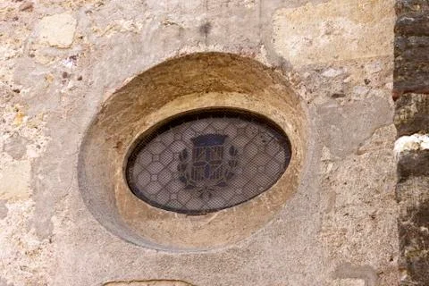 Oculus window in the monastery of Sant Cugat Stock Photos