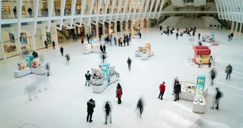 The Oculus, World Trade Center, Busy 4K Timelapse in New York City Video stock 101654399