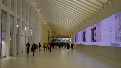 The Oculus at World Trade Center from inside Stock Footage 126599886