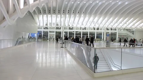 Oculus, World Trade Center. Path train, turnstiles entrance. Manhattan Nyc, Stock Footage 220538950