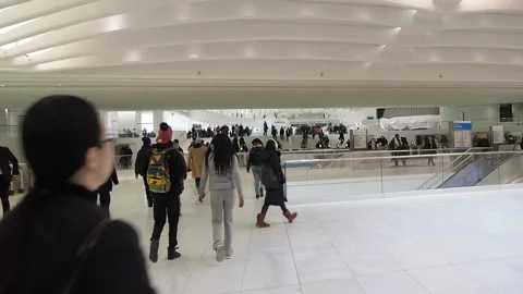 Oculus, World Trade Center. Path train, turnstiles entrance. Manhattan Nyc, 50 Stock Footage 220539462