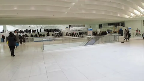 Oculus, World Trade Center. Path train, turnstiles entrance. Manhattan Nyc, 53 Stock Footage 220539492