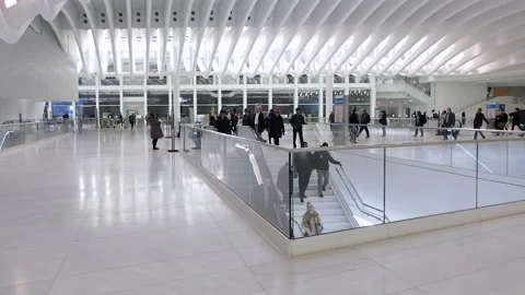 Oculus, World Trade Center,Path train entrance.  Manhattan Nyc, 46 Stock Footage 220538792