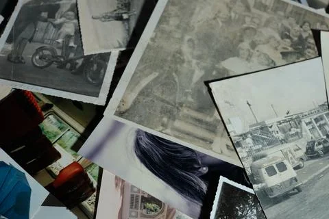 Od photos on the table Stock Photos