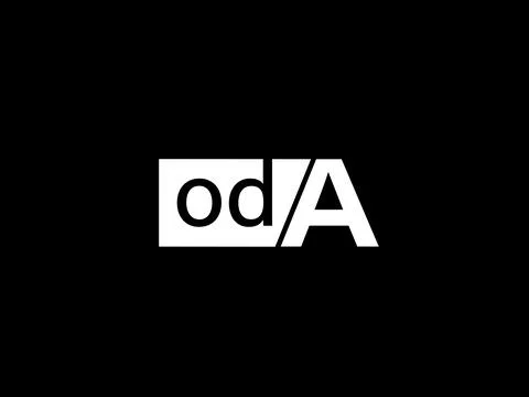 ODA Logo and Graphics design vector art, Icons isolated on black background Illustrazione stock