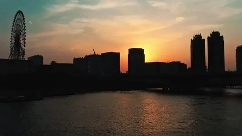 Odaiba Sunset Stock Footage 309533411