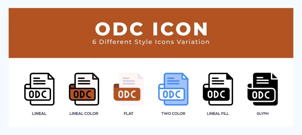 Odc file symbol. vector icon symbol. logo illustration. vector graphics Illustrazione stock
