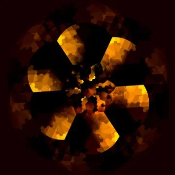Odd dark floral object abstraction. Art deco style. Cool abstract design. Stock Illustration