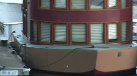 Odd Houseboat With Multiple Windows Stock Footage 12582689