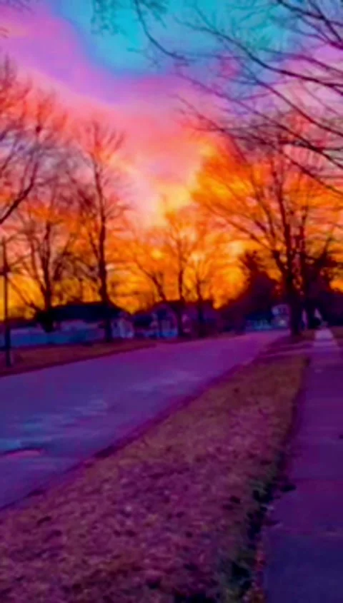 Odd lighting sunset Stock Footage 279521604