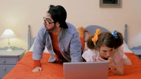 Odd lovers watching porn vomit ms | Stock Video | Pond5