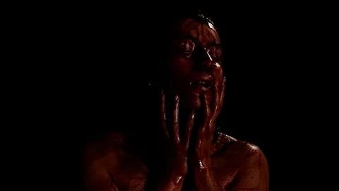Odd movements by bloody demon Stock Footage 99073628