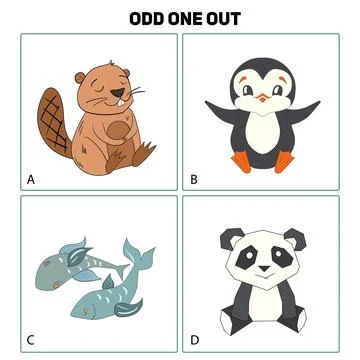 Odd one out child game vector illustration Stock Illustration