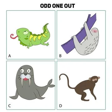 Odd one out child game vector illustration Stock Illustration