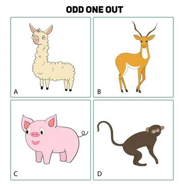 Odd one out child game vector illustration Stock Illustration