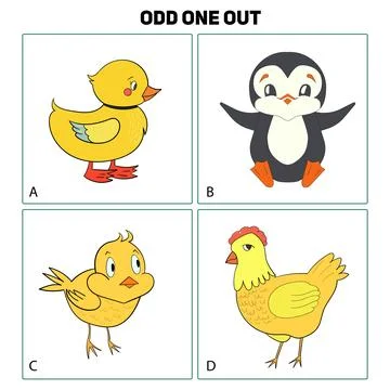 Odd one out child game vector illustration Stock Illustration