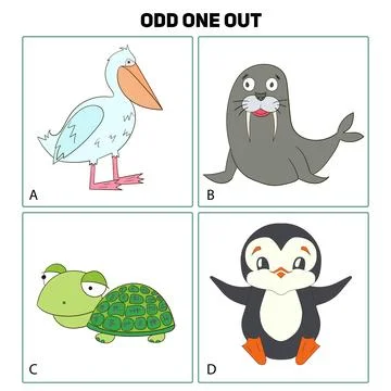 Odd one out child game vector illustration Stock Illustration