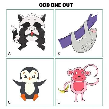 Odd one out child game vector illustration Stock Illustration
