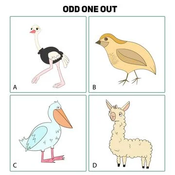 Odd one out child game vector illustration Stock Illustration