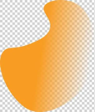 Odd orange bean shape is floating in flat style with gradient on transparent Stock Illustration