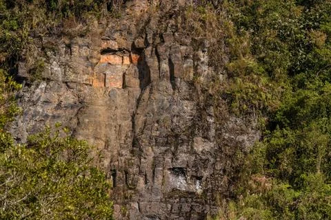 Odd rock formations at the side of a mountains of the eastern range of centra Stock-Fotos