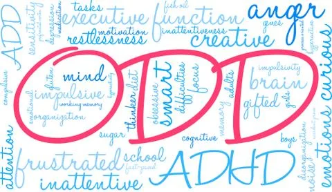 ODD Word Cloud Stock Illustration