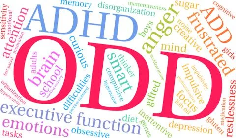 ODD Word Cloud 스톡 일러스트