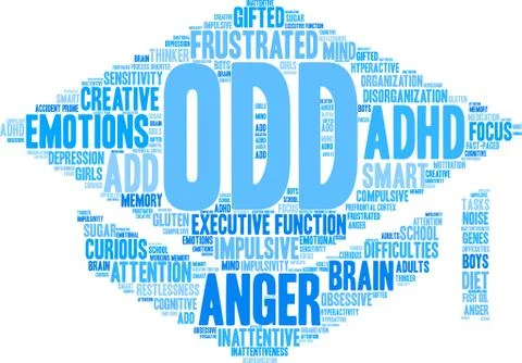 ODD Word Cloud Stock Illustration