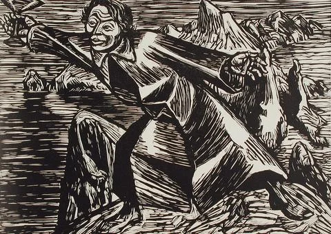 Ode to joy. Ernst Barlach (Germany, 1870-1938). Germany, Berlin, 1927. Book.. Stock-Illustration