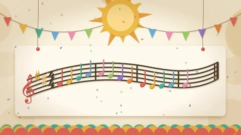 Ode to Joy Paper Cut Celebration Stock-Footage 345450341