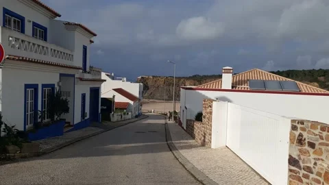 Odeceixe Mar Beach. Odeceixe  - small authentic village by the ocean. Stock Footage 237171223